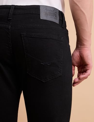 U.S. POLO ASSN. Denim Co. Men's Brandon Slim Tapered Fit Black Jeans