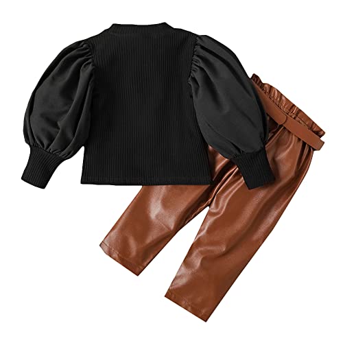 Hopscotch Baby Girls Cotton And Polyester Solid Top And Pant Set in Black Color For Ages 18-24 Months (XIQ-4185398)