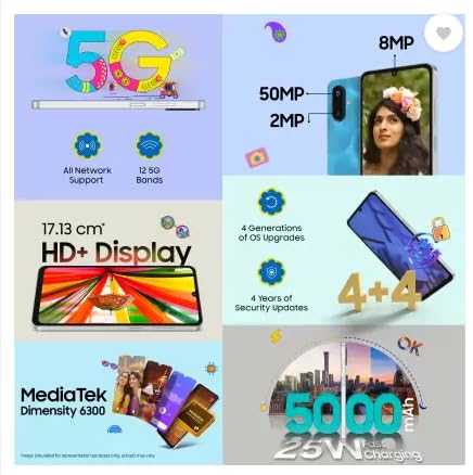 Samsung Galaxy F06 5G, Bahama Blue (4GB, 128GB)