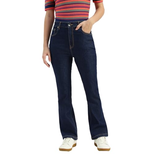 United Colors of Benetton Bootleg High Rise Bootcut Jeans (Size: 34) - 26P4ST5E9787I901 Blue