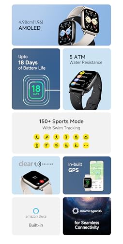 Redmi Watch 5 Lite, 1.96" Amoled, Advanced in-Built GPS, 5 ATM, 18 Day Battery, Bluetooth Calling with AI Noise Reduction, Always on Display, Light Gold