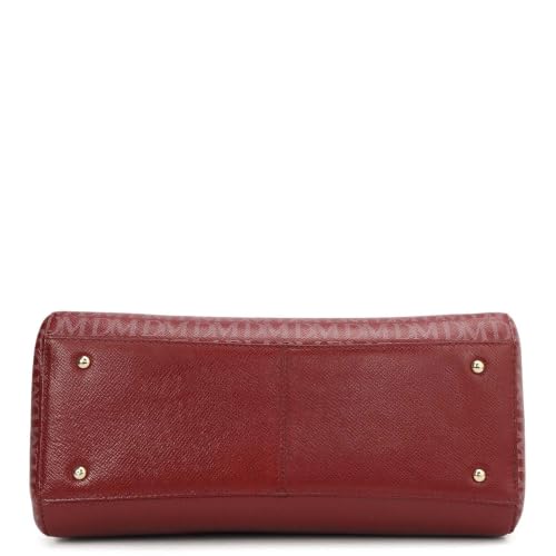 Da Milano Leather Satchel Bag for Women - Cherry Red (LB-00465B)