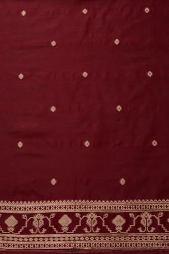 Soch Womens Maroon Chanderi Woven Design Unstitch Dress Material