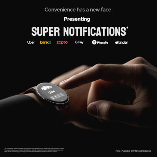 Noise Pro 6R 1.46" AMOLED Smart Watch, 1000 NITS, Powered by AI Pro, Built-in GPS, Strava Integration, Stainless Steel Dial, Video Watch Faces, 3ATM, Emergency SOS, TWS Connectivity (Chrome Black)