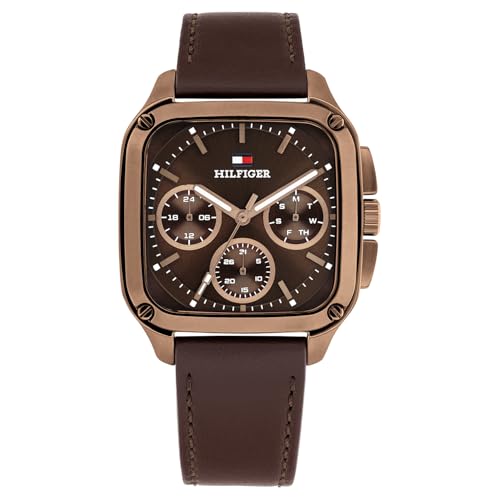 Tommy Hilfiger Herald Japanese Quartz Analog with Brown Dial Brown Leather Strap Watch for Men - TH1792221