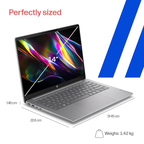 HP Omnibook 3, Snapdragon X Processor 45 TOPS (16GB LPDDR5x,512GB SSD) 2K WUXGA, Anti-Glare, 14''/35.6cm, Win 11, M365*Office 24,Silver,1.42kg, hz0026QU, Lighter mini Charger, FHD IR Camera, AI Laptop