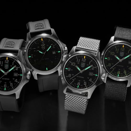 Luminox - G Moon Valley - Mens Watch 43mm - Divers Watch Date Function - 100m Water Resistant - Mens Watches - Swiss Made - Different Variations, Case:silver, Dial:black, Band:black, Number:grey