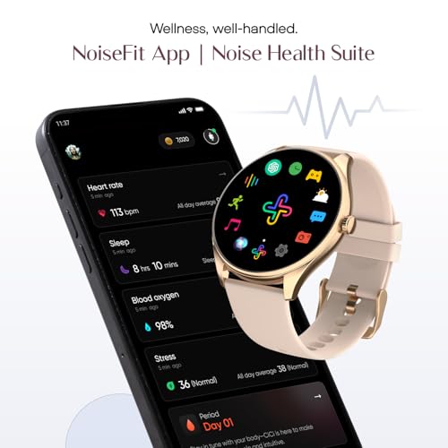 Noise Twist 2 Smart Watch with 1.43” AMOLED Screen, AI Search & Voice Assistant, Bluetooth Calling, Stainless Steel Back, 7-Day Battery, 100+ Watch Faces, Health Suite, IP68 (Rose Pink)