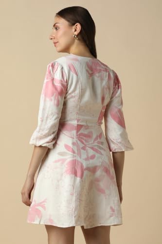 Women White Print Casual Dress