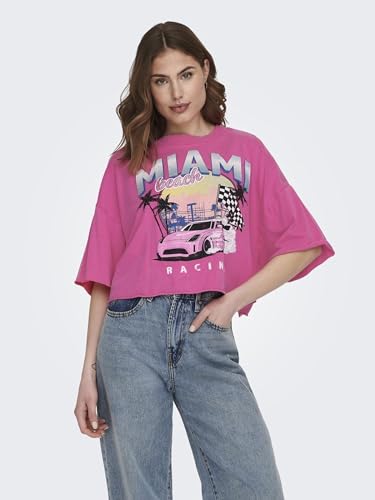 ONLY Oversized T-Shirt (119178201_Fuchsia Purple_L)
