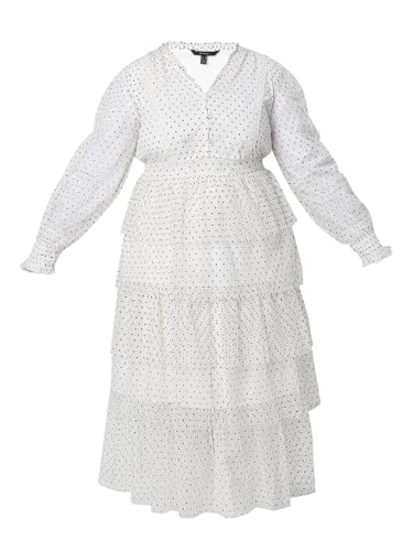 Vero Moda Women's Polyester Fit and Flare Midi Dress (10319893-Snow White_Snow
