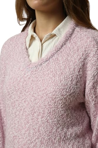 Allen Solly Women Pink Textured V Neck Casual Sweater