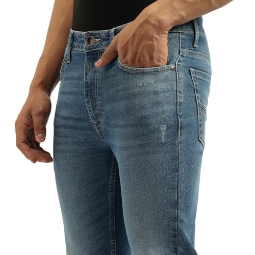 United Colors of Benetton Solid Low Crotch Fit Jeans (Size: 32)-25A4MBOO5025I901 Blue