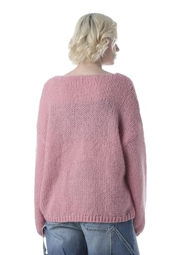 ONLY Women's Embroidery Regular Fit Pink Sweater