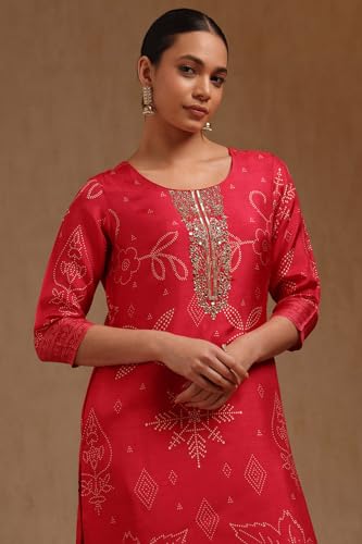 Soch Women's Russian Silk Kurta Set (SMUA5KS1026_Red