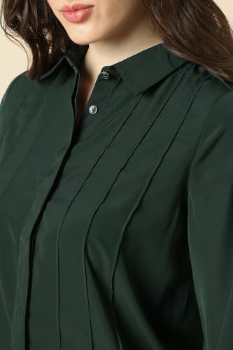 Women Green Solid Long Sleeves Shirt