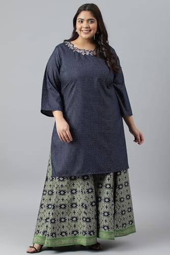 W for Woman Women's Regular Divided Skirt (22AUW62108G-119796_Dark Blue_2XL)