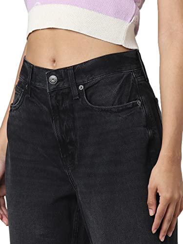ONLY Women's Relaxed Jeans (103811601-Black Denim_Black M)