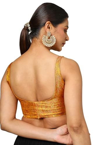 Soch Womens Mustard Tussar Woven Designs Blouse