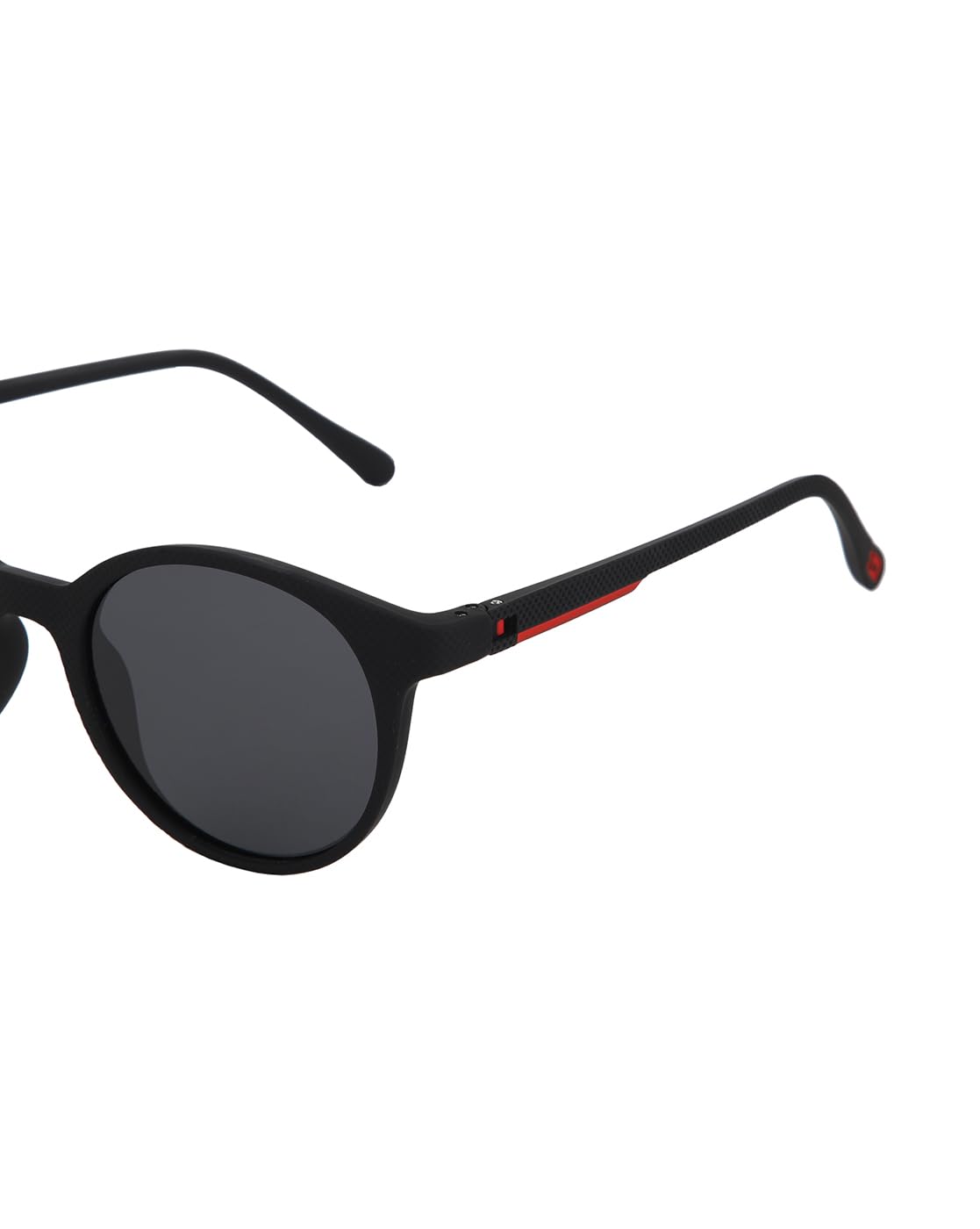 Carlton London Black with Red Toned and Blue Polarised Lens Round Sunglass for men