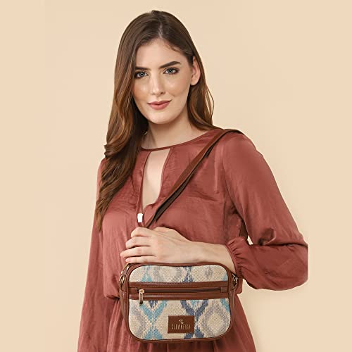 THE CLOWNFISH Nyra Polyester Crossbody Sling Bag For Women Casual Party Bag Purse With Adjustable Shoulder Strap., Off White