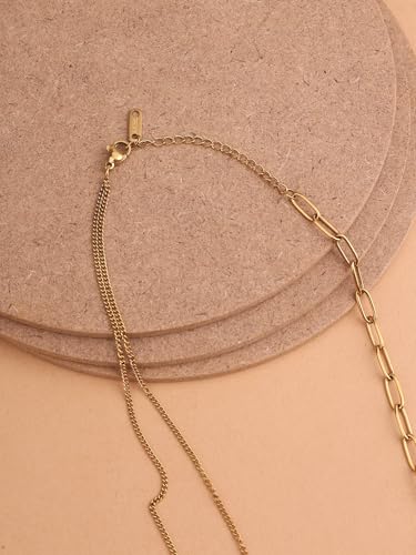 PALMONAS 18k Gold Plated Chunky Link Necklace for Women - Gift for Girls & Women | Waterproof & Anti-Tarnish Necklace