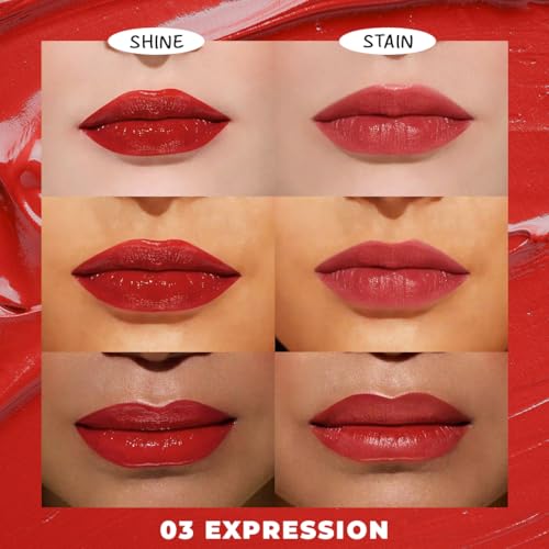 Lamel Hydrating Lip Tint Stain - Expression, Lip-Tint, High-Shine Glossy Finish, Long-Lasting 8-Hour Wear, Lightweight Non-Sticky Lip Stain, Precision Applicator, Natural Tint Effect, Liptint gloss, 2.7 gm