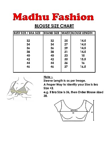 Madhu Fashion Women's Sleeveless Solid Pattern V Neck Readymade Saree Blouse (Bottle Green, 32)