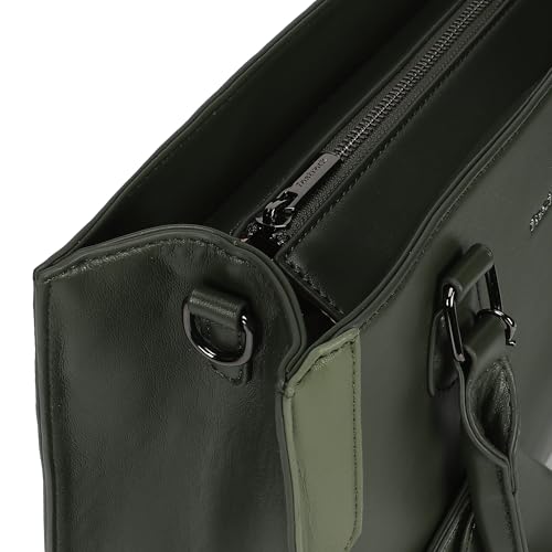 Fastrack Sage Edge Satchel | Faux-Leather Women's Handbag | Dual Carry with Detachable Strap | Structured Tote with Envelope Charm