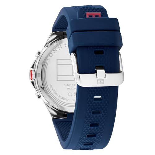 Tommy Hilfiger Justin Quartz Multifunction Navy Dial Navy Silicone Strap Watch for Men