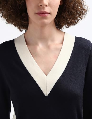 Tommy Hilfiger Women's Wool Blend Bodycon Below The Knee Casual Dress (F24HWDR005 Blue