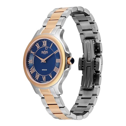 Xylys Genevieve with Analog Quartz Blue Dial Two Toned Stainless Steel Strap Watch for Women - 45026KM01E