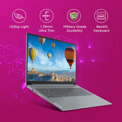 Lenovo IdeaPad Slim 3 Core i5 13420H (16GB RAM/512GB SSD/15.6" (39.6cm)/Integrated Intel UHD Graphics/Windows 11/Office Home 2024/1 Year ADP Free/Grey/1.6Kg), 83EM00H0IN Laptop