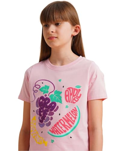 VERO MODA Girl's Regular Fit Pink T-Shirt