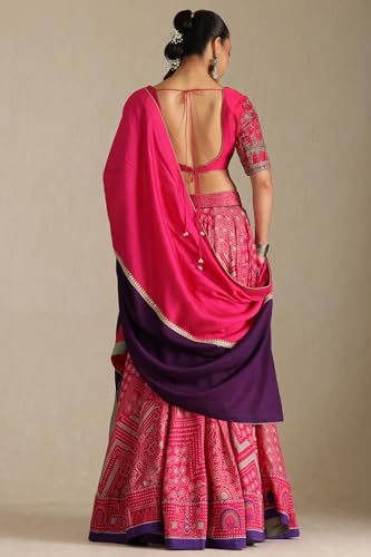 Soch Women's Viscose Lehenga Choli (OWS5CD21479_Pink_XL)