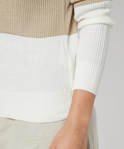 Max Women Knit Colourblock Sweater(Brown_XXL)