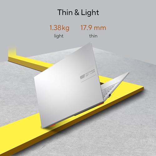 ASUS Vivobook Go 14, AMD Ryzen 5 7520U Processor, 8GB RAM,512GB SSD,AMD Radeon iGPU, 14" FHD, Windows 11,M365 Basic (1Year)*,Office Home 2024, Silver, 1.38 kg, E1404FA-EB2521WS, Thin & Light Laptop