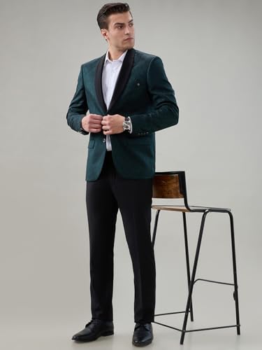 Raymond Green Jacquard Pattern Men Suit