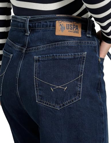 U.S. POLO ASSN. Mid Rise Barrel Fit Jeans Dark Blue