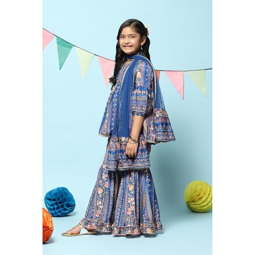 BIBA GIRL PRINTED GATHERED KID(KW5450_BLUE_7)
