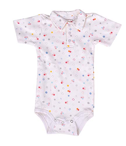 MOM'S HOME Baby's Organic Cotton T-Shirt Bodysuit with Dot, Car, Blue (Multicolour, 3-6 Months) - Pack of 3