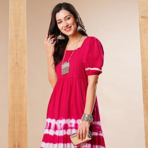 Globus Women Ethnic Dresses (GS567392_Pink_XS)