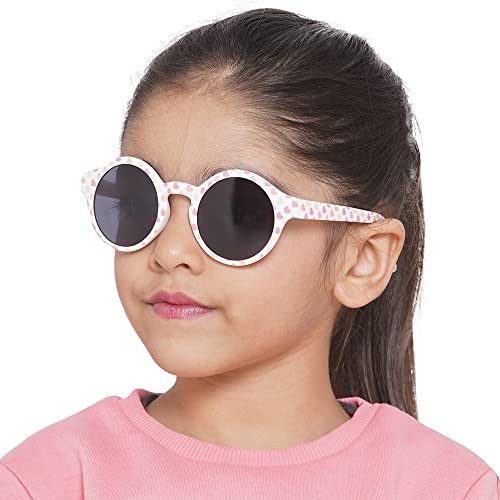 Carlton London Girl's Black Lens & Pink Round Sunglasses