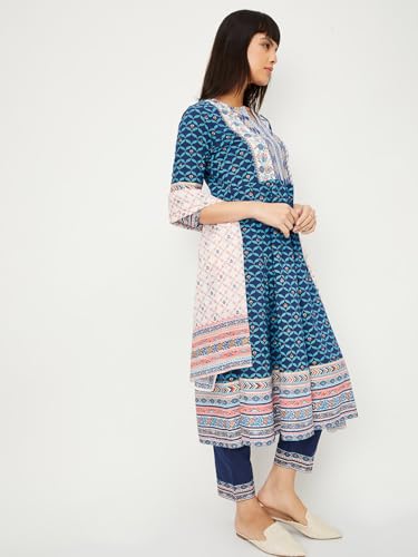 Max Women's Cotton Kurta Set (KALST42020BLUE_Blue