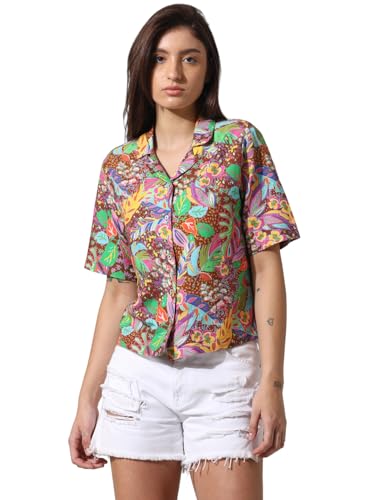 ONLY Women Printed Cotton Loose Fit Multicolor Shirt