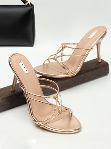 ELLE Women Round toe Stiletto Heel Slip-On Sandal