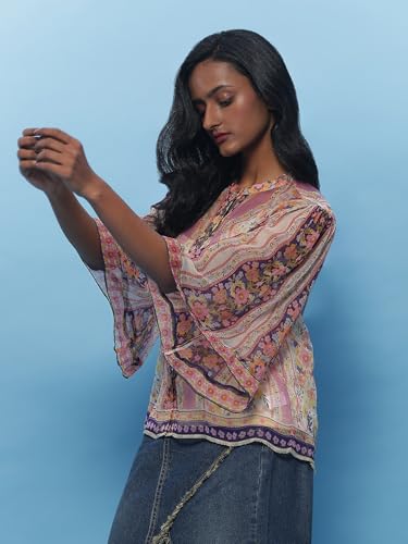Label RITU KUMAR Ecru Botanic Print Shirt with Inner