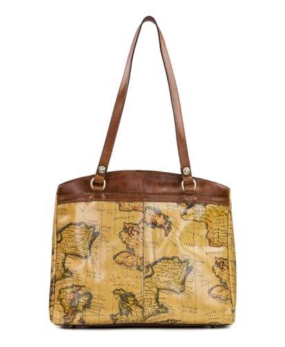 Patricia Nash Poppy Top Zip Tote, European Map