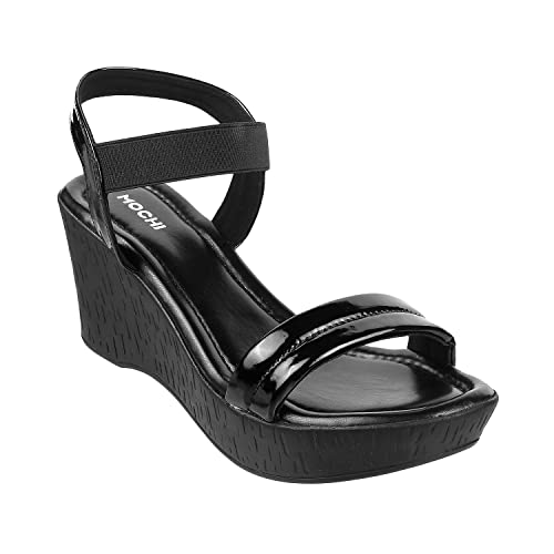 Mochi Womens Synthetic Black Sandals (Size (3 UK (36 EU))