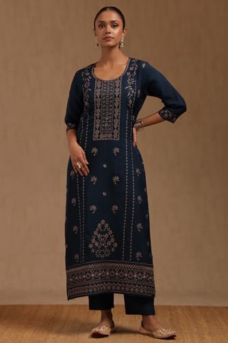 Soch Women's Organza Salwar Suit Set (OWA5CD22375_Blue